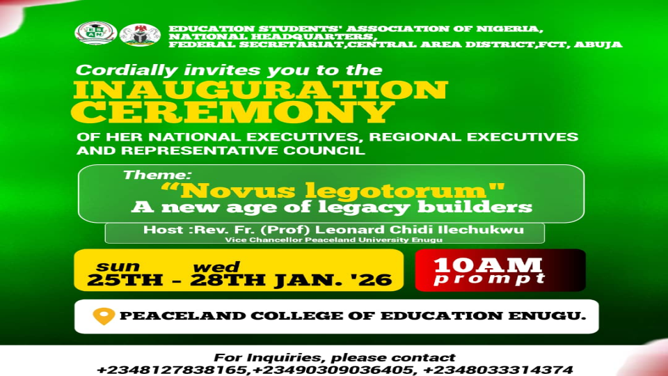 OFFICIAL INVITATION | ESAN NATIONAL INAUGURATION